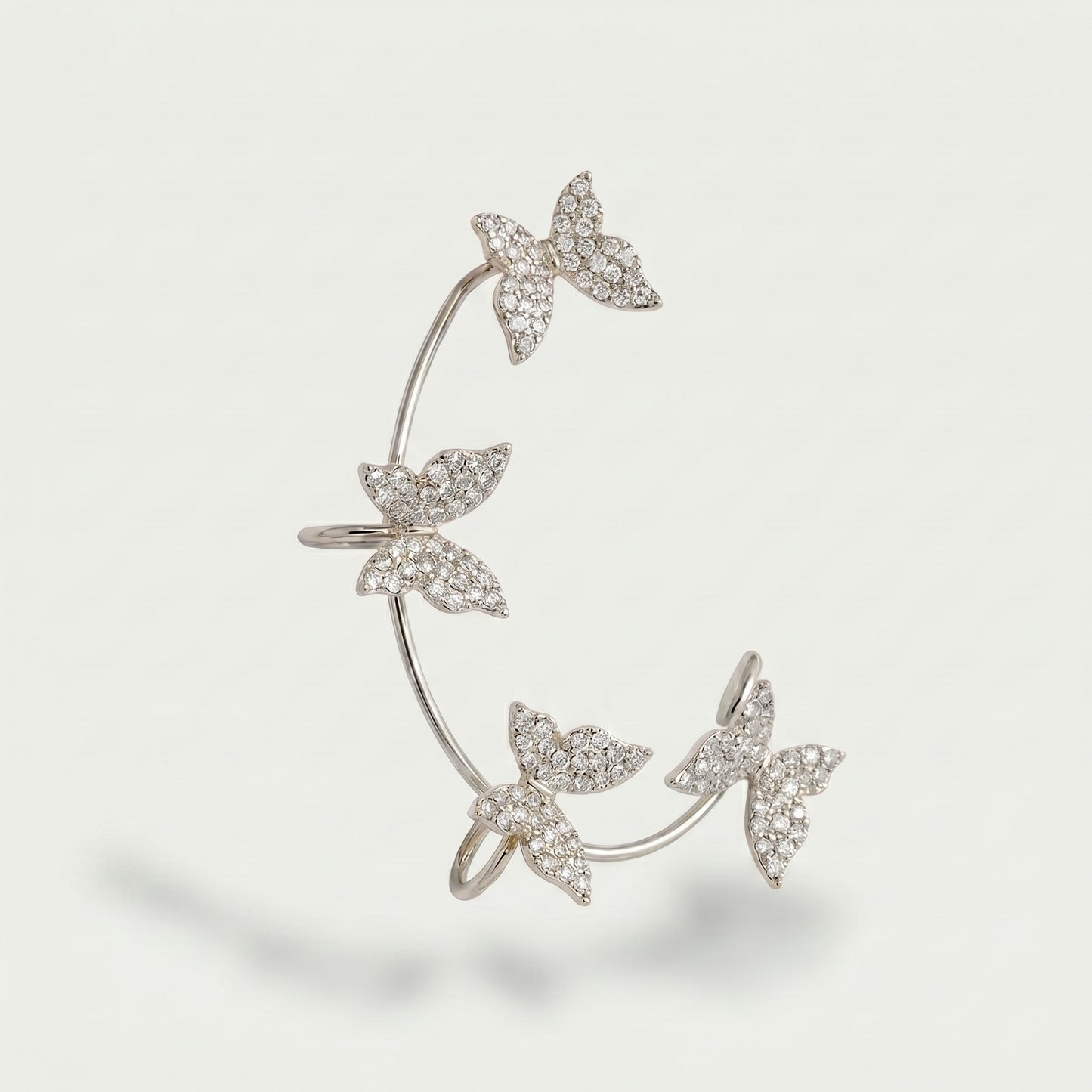 Sterling silver butterfly ear cuff, minimalist non-piercing ear jewelry