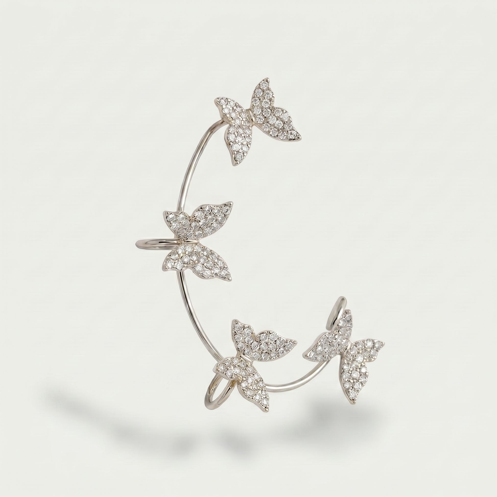 Sterling silver butterfly ear cuff, minimalist non-piercing ear jewelry